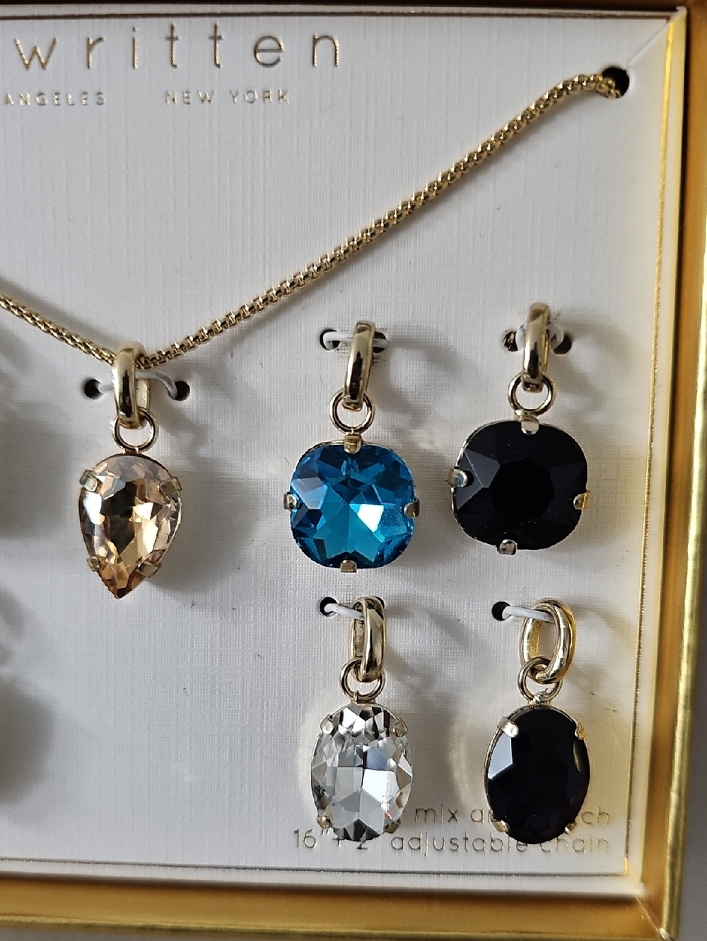 Unwritten Multi-Color Glass Mix and Match Pendant Necklace Set - Picture 3 of 5